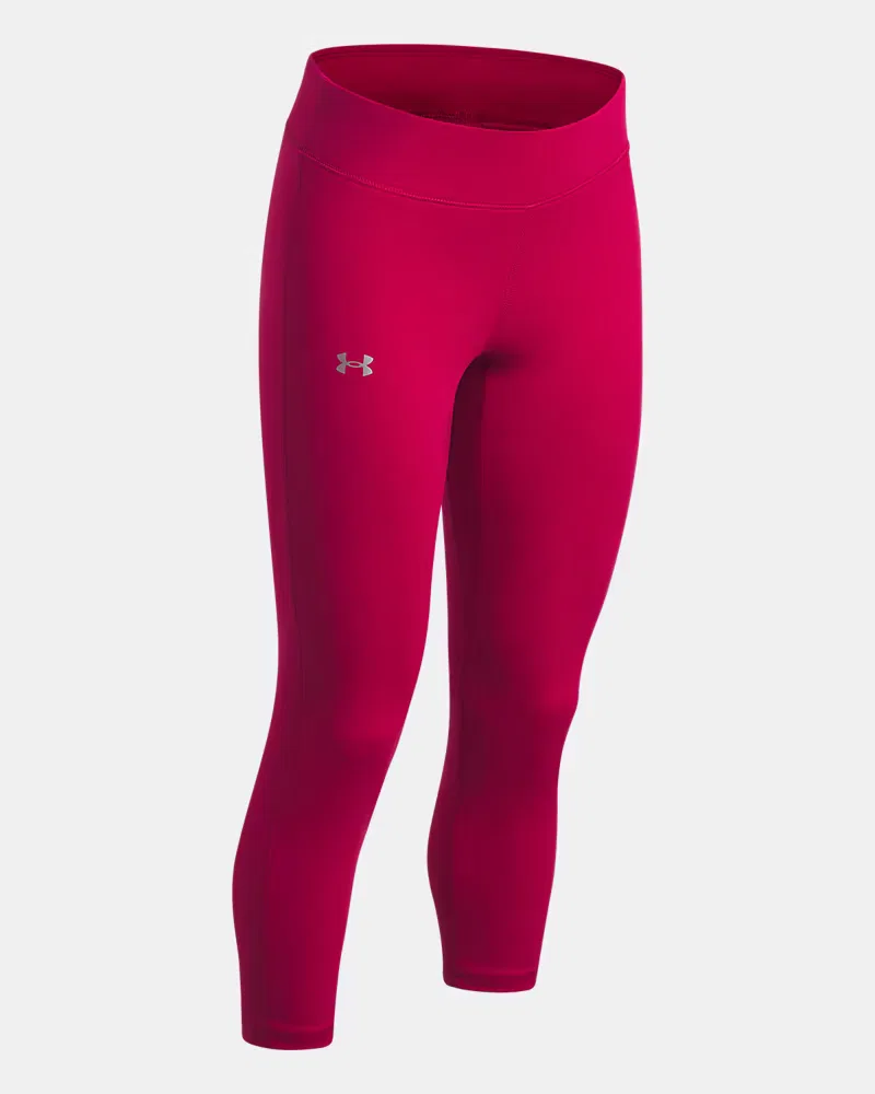 Леггинсы детские укороченные 51 см влагоотводящие UA Movement UnderArmour, Shaded Fuchsia/Metallic Silver — фото 3