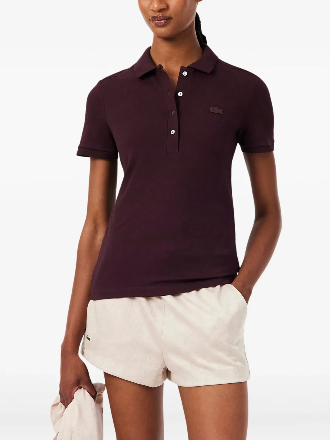 Рубашка-поло L.12.D бордового цвета Lacoste, красный