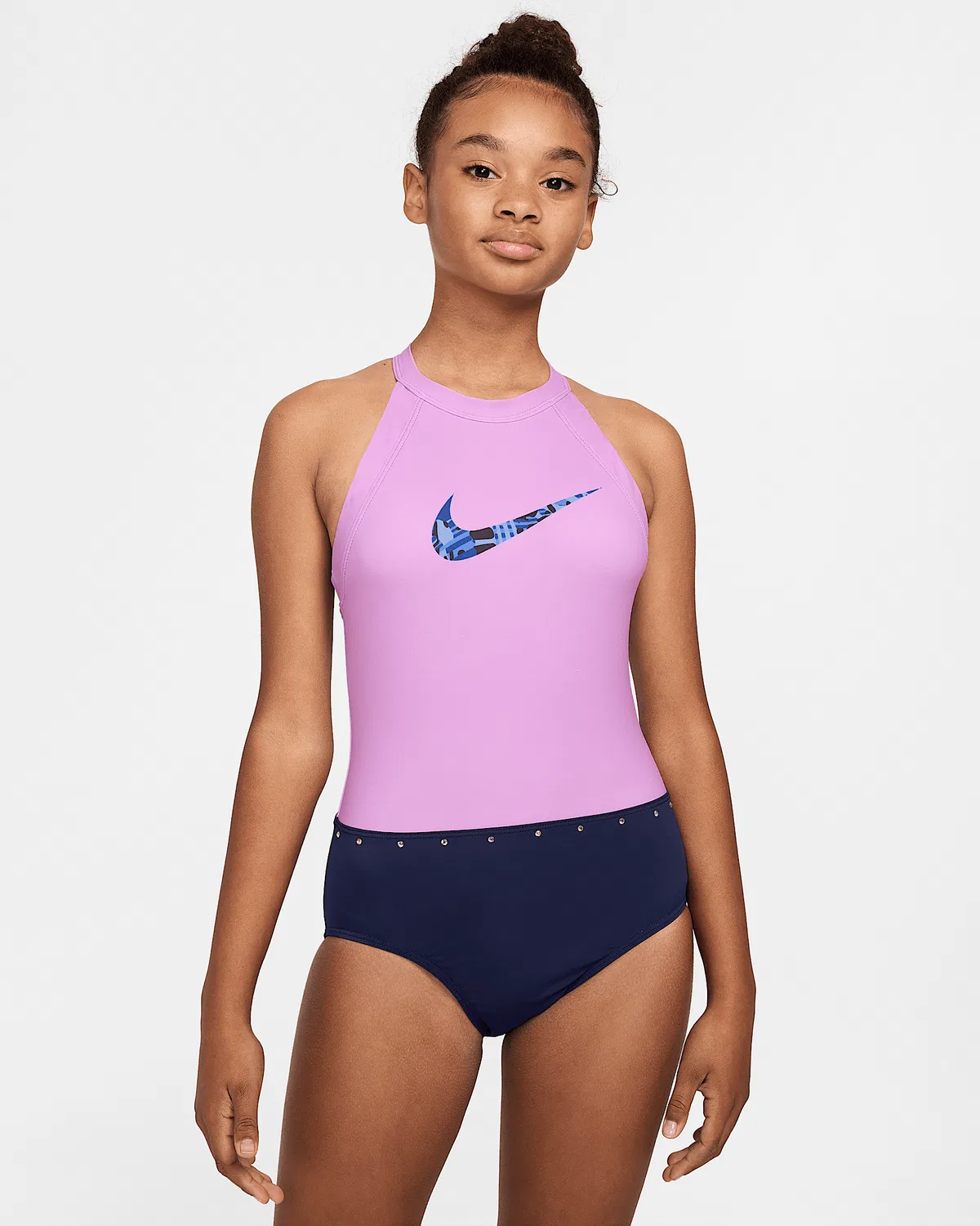 Женский гимнастический купальник Nike с завязками на шее, Lavender