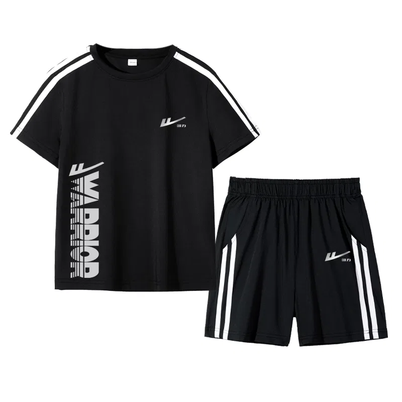 Детский спортивный комплект с принтом WARRIOR Black/H Hero Reflective Silver K+H English Lower Right Reflective-Black/H Hero Reflective Silver K