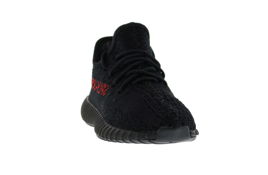 Детские кроссовки для активного отдыха с принтом Yeezy Boost 350 V2 Adidas, Core Black Core Black Red — фото 2
