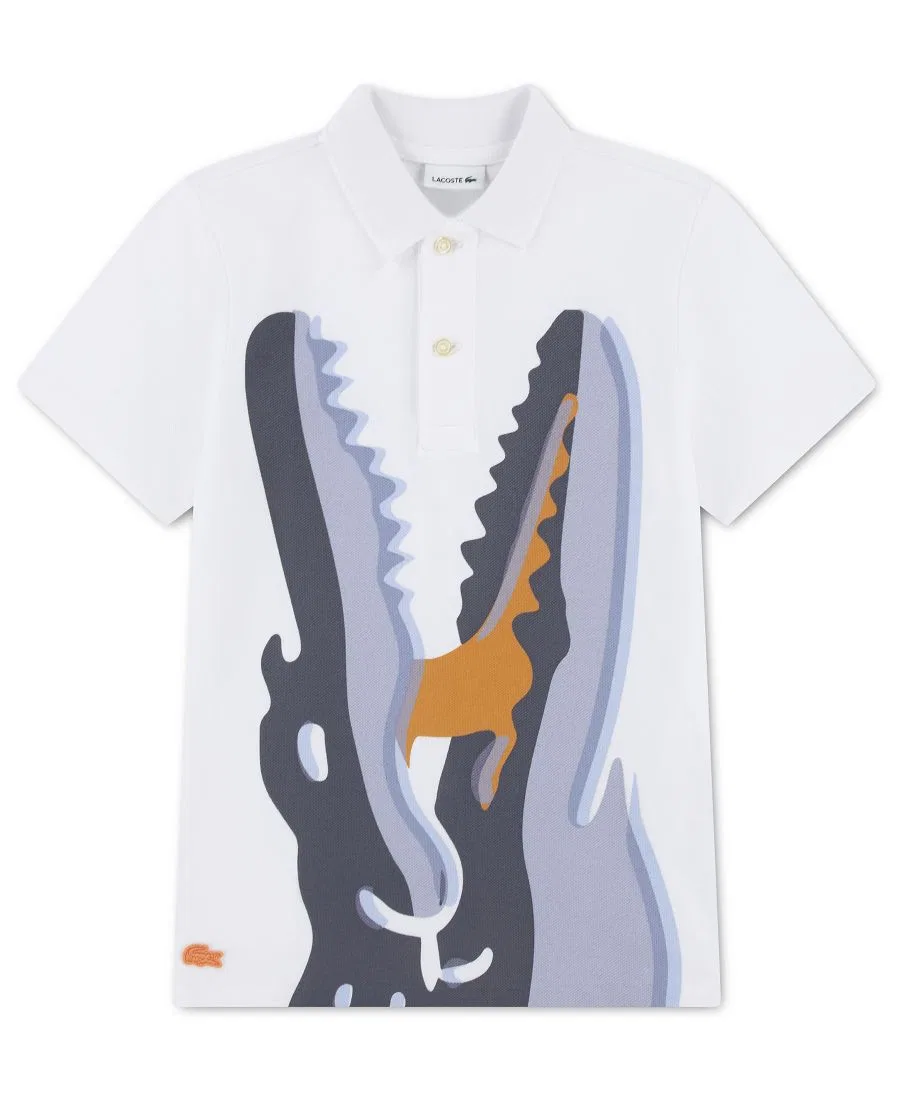 Поло с коротким рукавом Watercolor Croc Lacoste, White