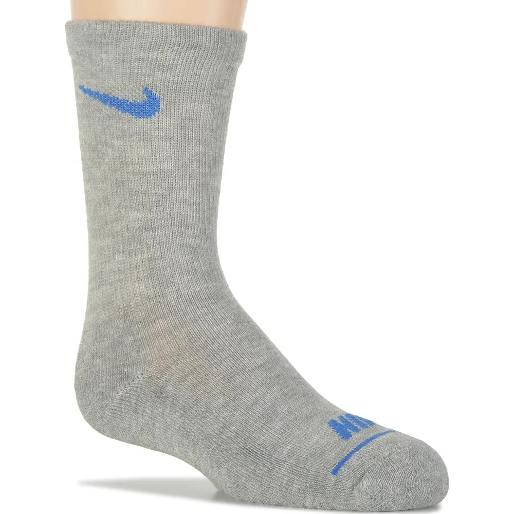 Набор из 6 детских носков размера XS с мягкой подкладкой Nike, Red/Grey/White/Blue Assorted — фото 3