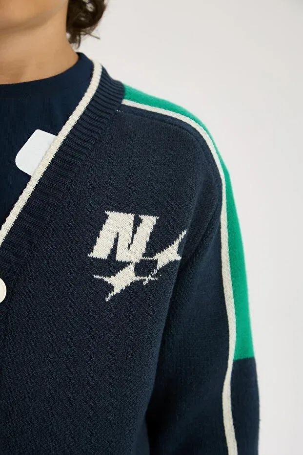 Детский для мальчиков кардиган с длинным рукавом Nebbati, Navy Blue — фото 3