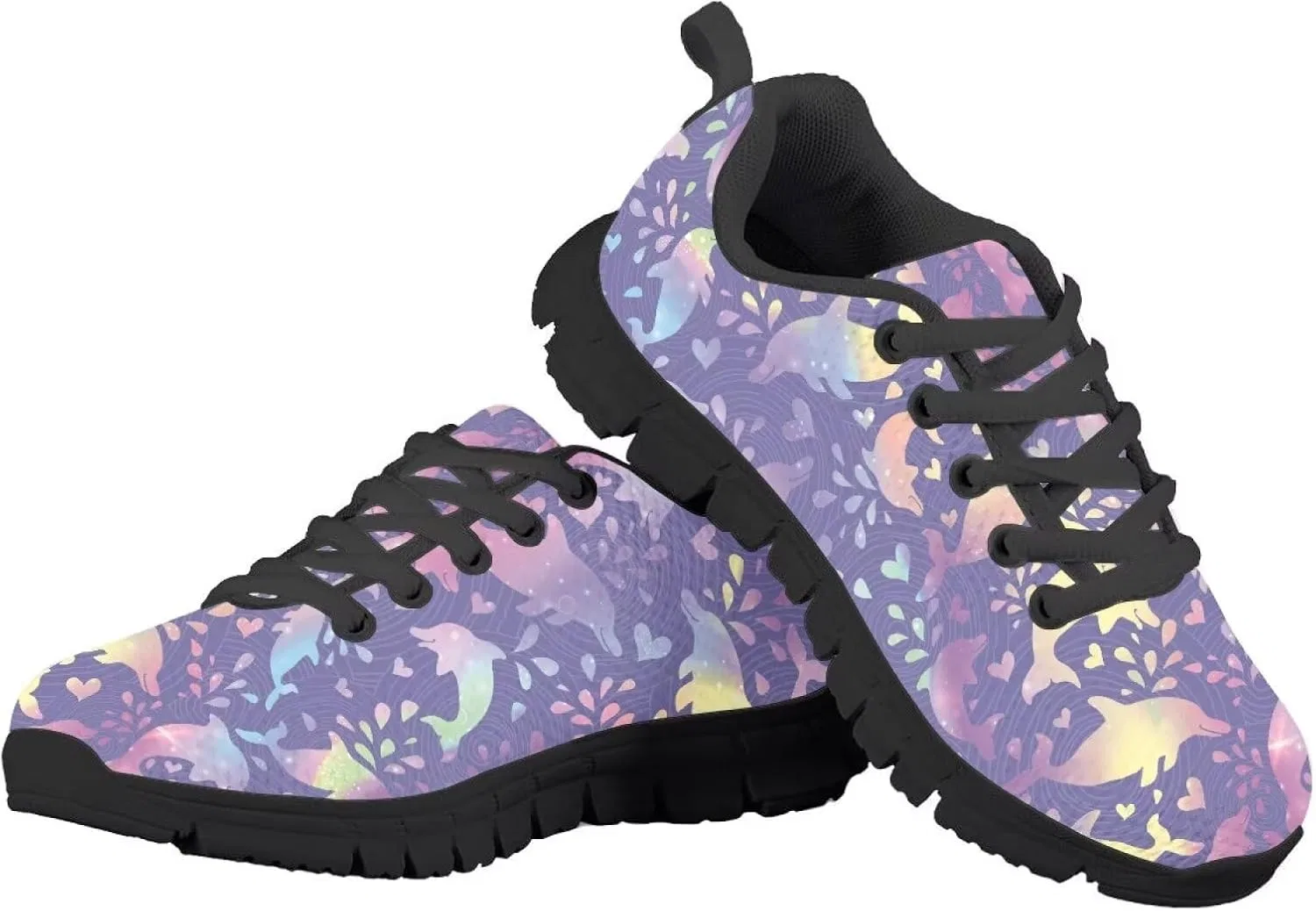 Детские кроссовки для девочек с сеткой Ystardream, Purple Fantasy Dolphin — фото 2