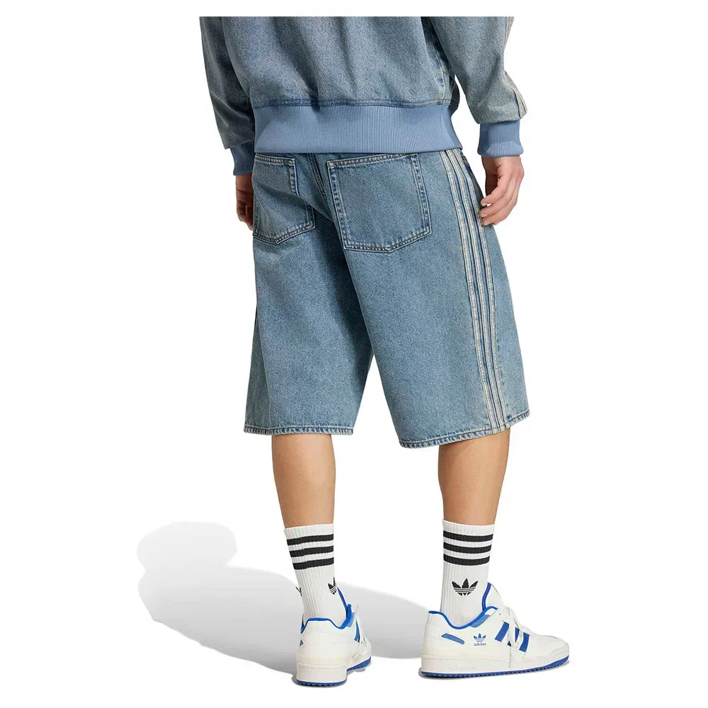 Шорты джинсовые Firebird Adicolor Mid-Rise Straight Leg Adidas Originals, синий — фото 2