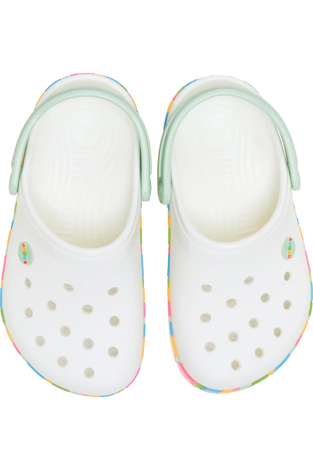 Детские сабо шевронные полосы Chevron Band Clog Crocs, White/Multi — фото 3