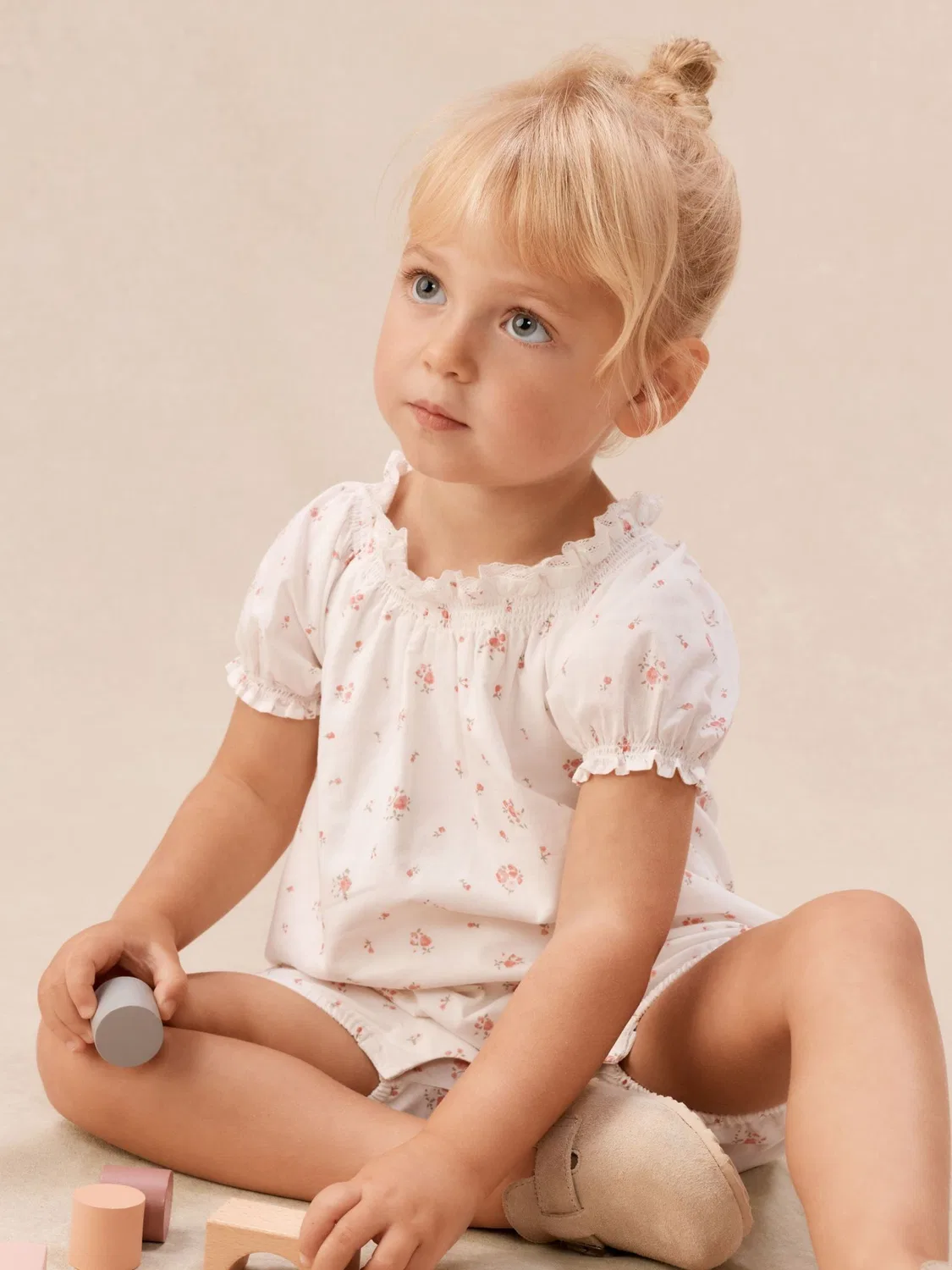 Ромпер The White Company Delphie Floral, белый
