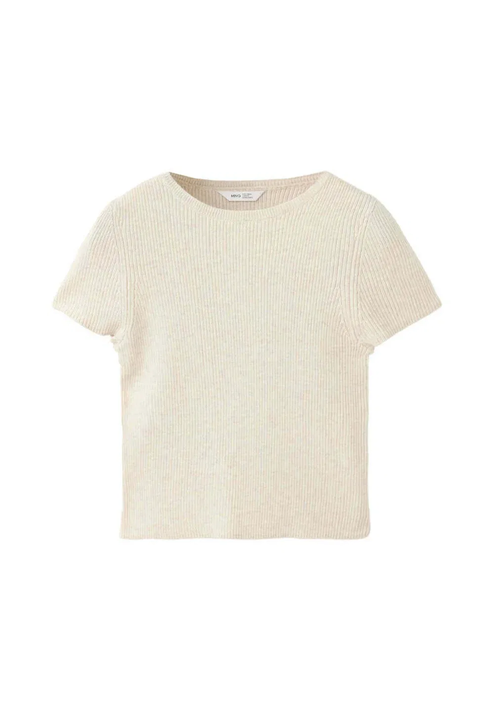 Детская - простая футболка Mango Kids, Beige