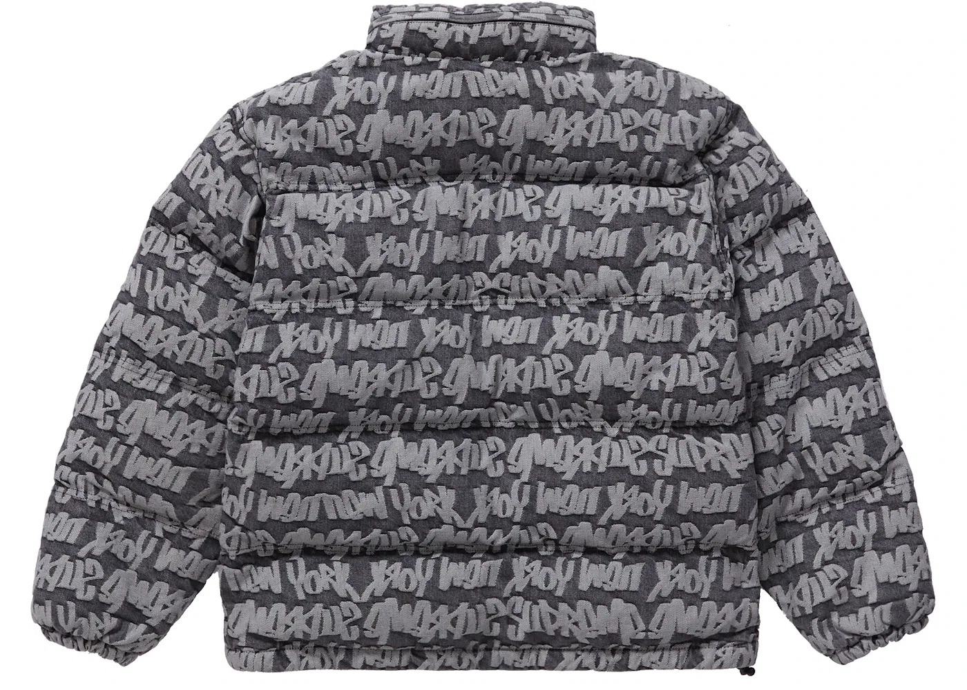 Мужская куртка-пуховик из джинсовой ткани Supreme Fat Tip Jacquard Denim Puffer Jacket, Black — фото 3