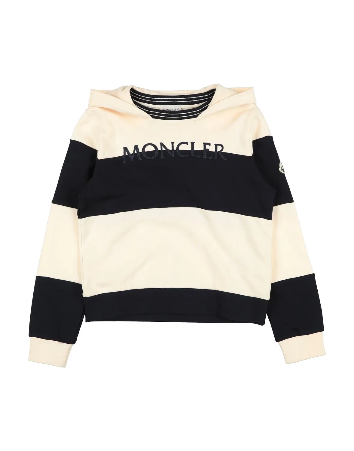 Детский свитшот для девочек с капюшоном Moncler, кремовый