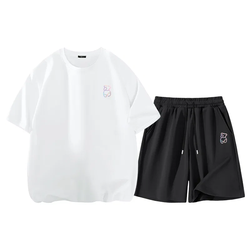 Детский комплект спортивной одежды с принтом MINISO, Light Beige And Black — фото 4