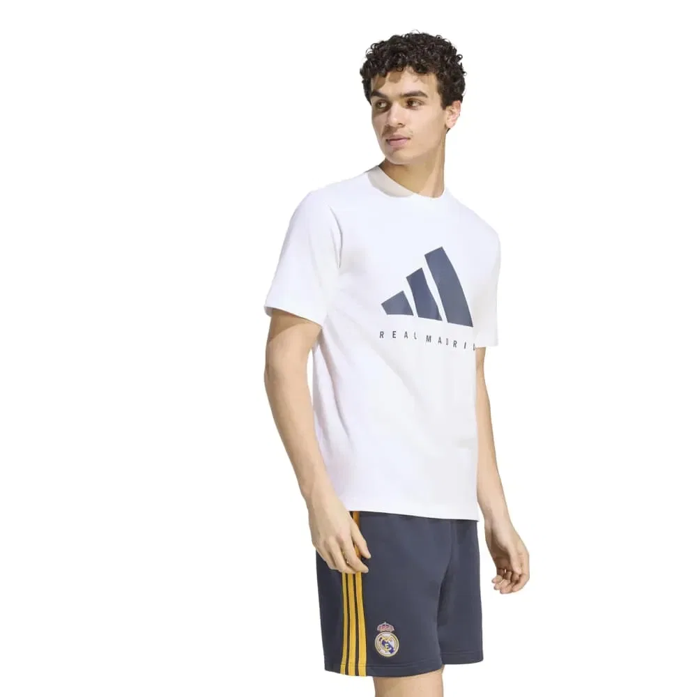 Мужская футболка с принтом Real Madrid DNA Adidas, White