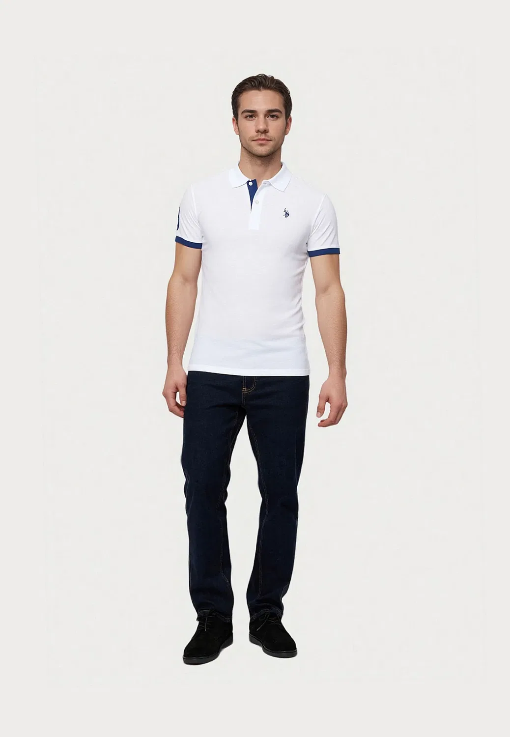 Поло с принтом Big DBH no 3 U.S. Polo Assn., белый
