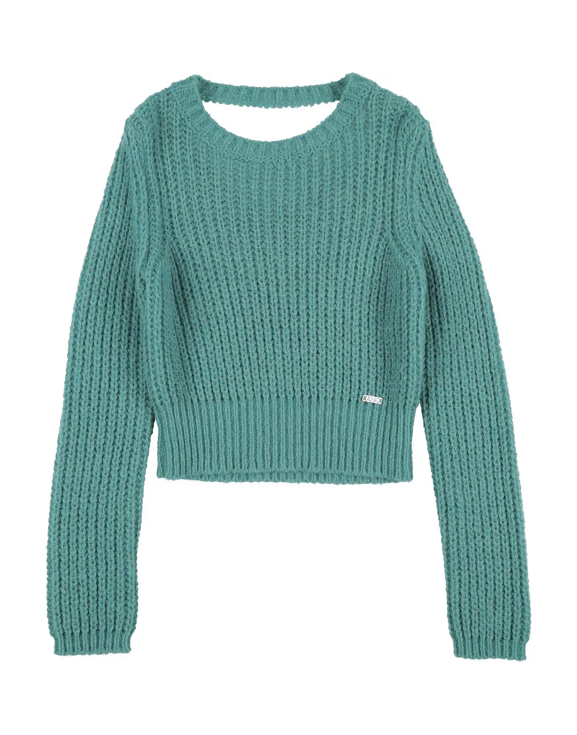 Свитер с воротником-стойкой Ribbed-Knit Liu Jo, бирюзовый