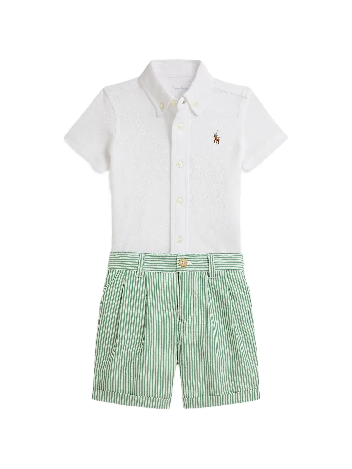 Polo Ralph Lauren Комплект из рубашки Oxford и шорт белый