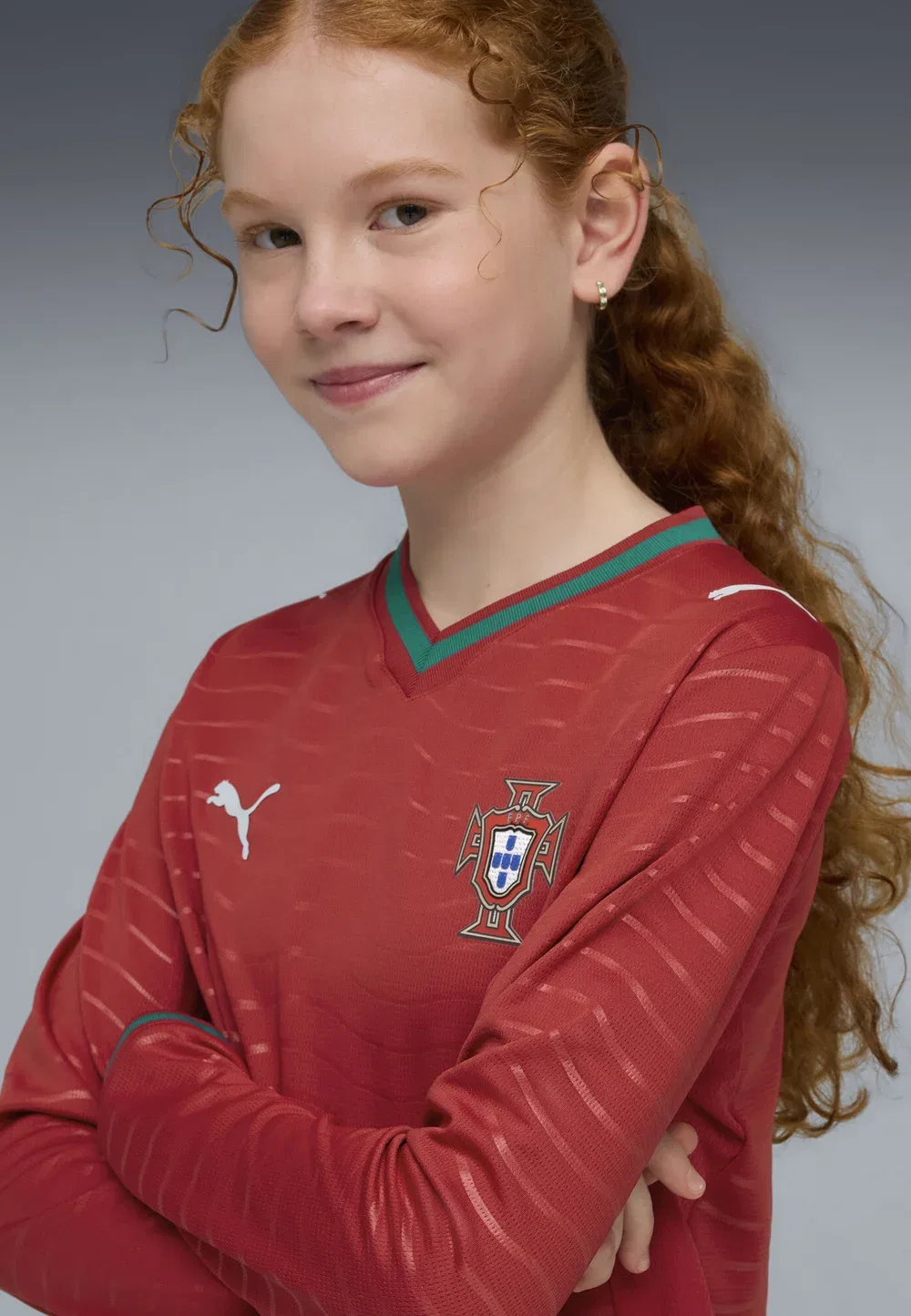 Футболка сборной Португалии с длинными рукавами на ЧМ-2026 Puma, Club Red-Green Lagoon — фото 4