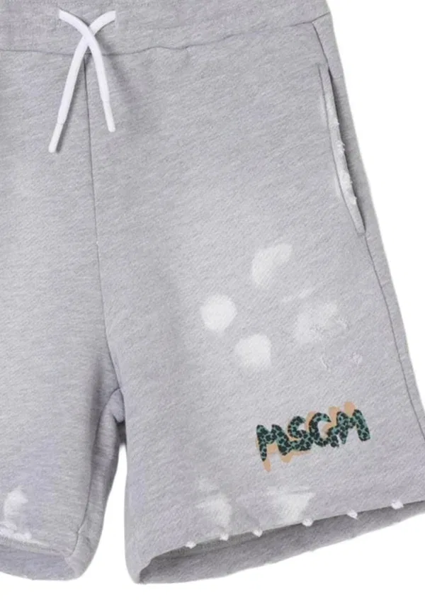 Шорты с принтом Bermuda bambino Msgm, grigio, серый — фото 3