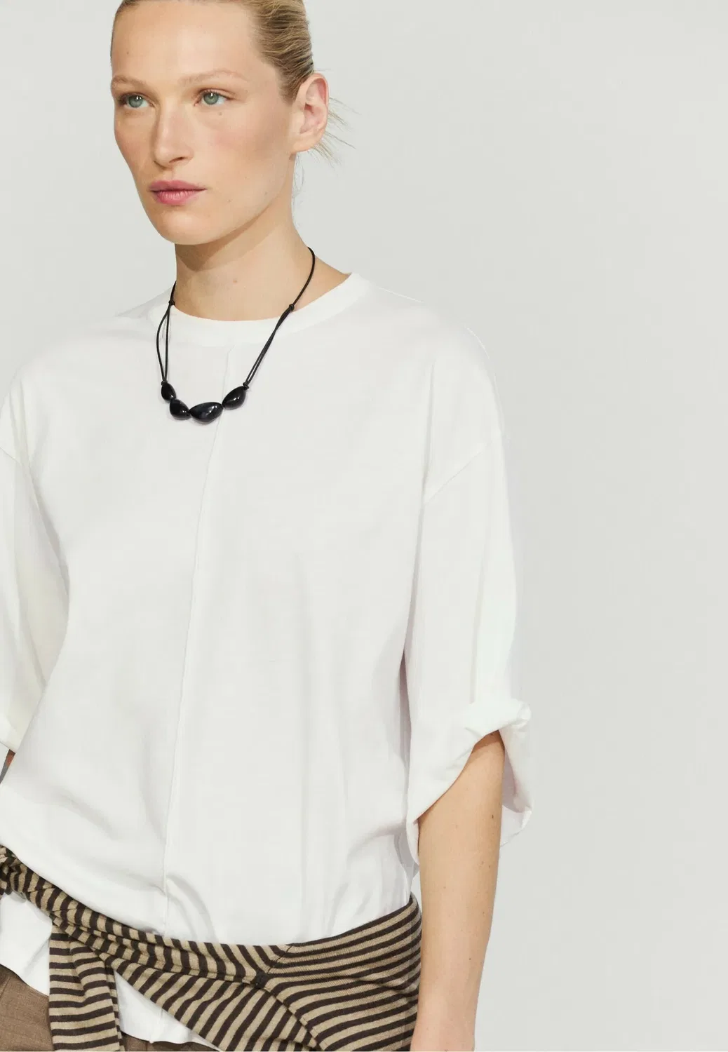Топ с длинными рукавами Massimo Dutti, White — фото 3