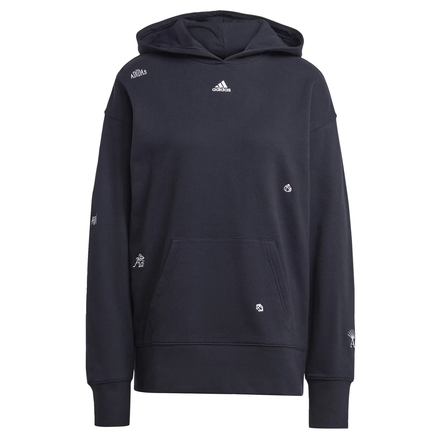 Мужское худи свободного кроя Relaxed Healing Crystals-Inspired Graphics Adidas, Schwarz Weiß — фото 2