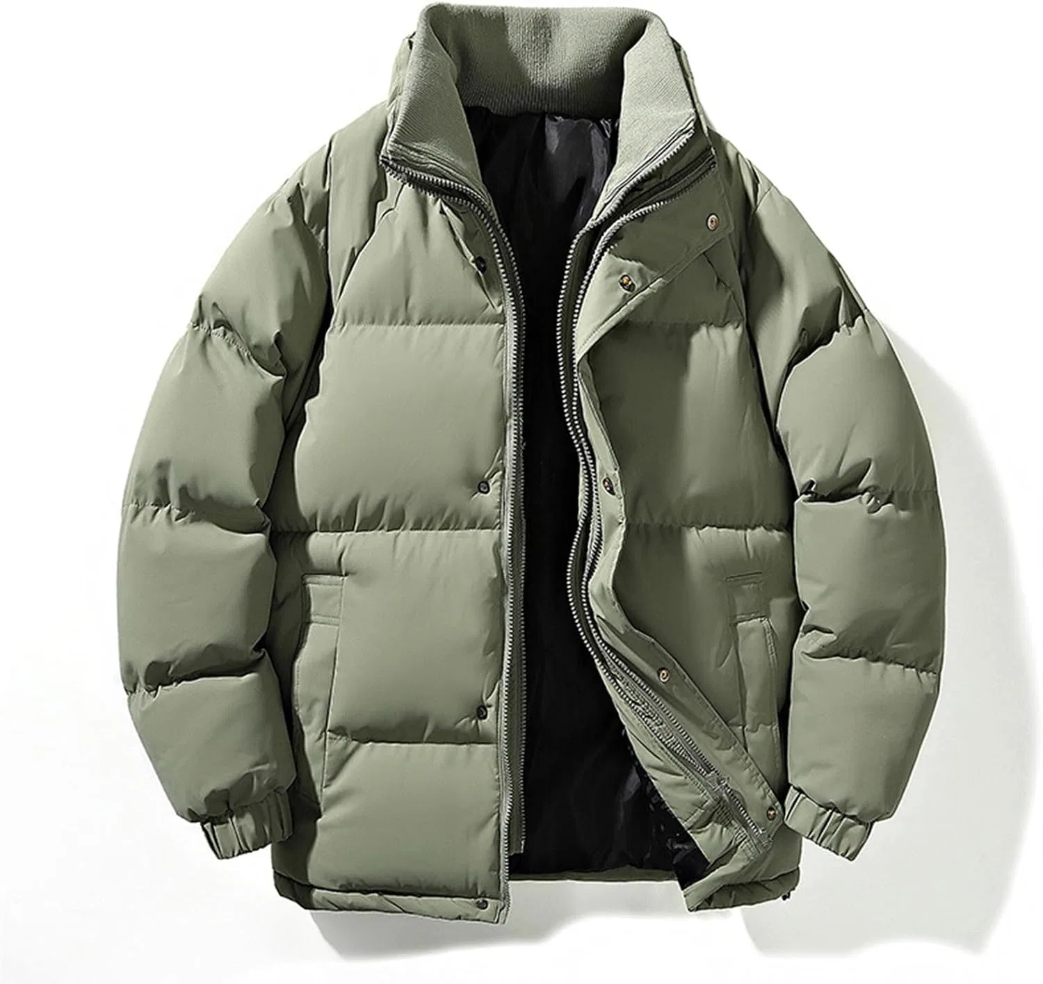 Мужская куртка-пуховик с принтом, Winter Jackets for Men, армейский зелёный — фото 2