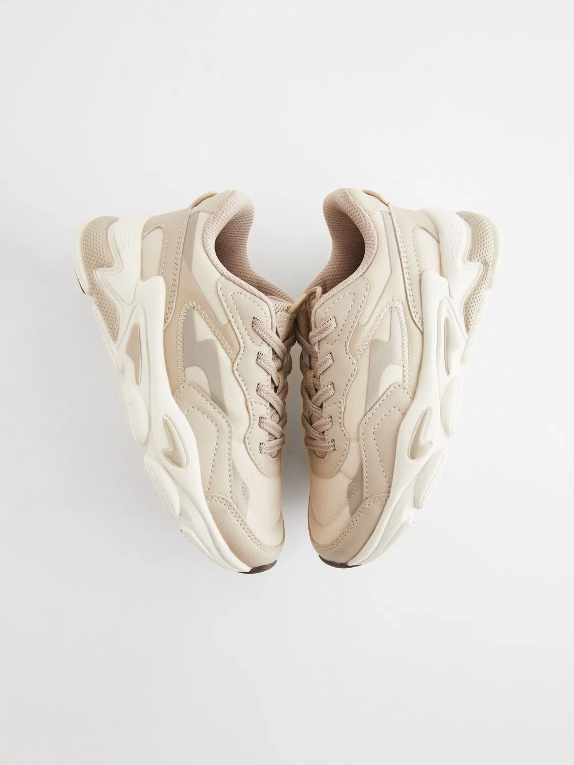 Кроссовки на эластичных шнурках Neutral Elastic Lace Trainers Next, нейтральный — фото 4