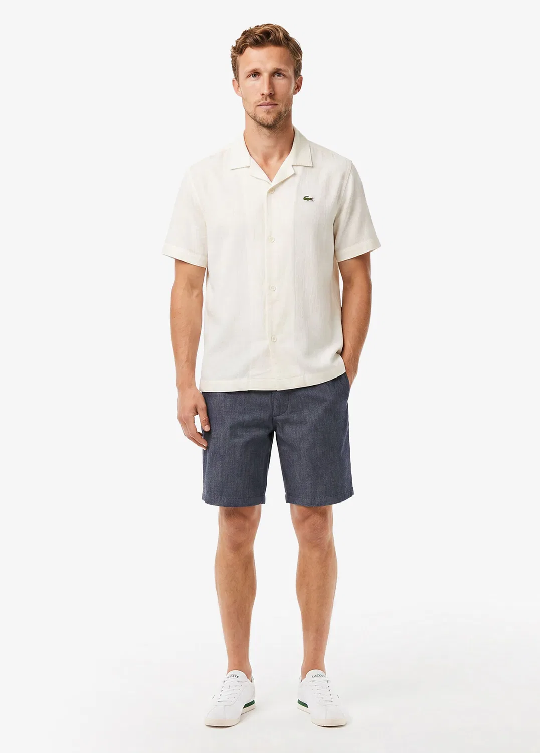 Рубашка Lacoste Relaxed Fit, кремовый — фото 3