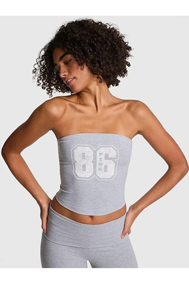 Женский топ без бретелек хлопковый Victoria'S Secret, Light Grizzled Gray