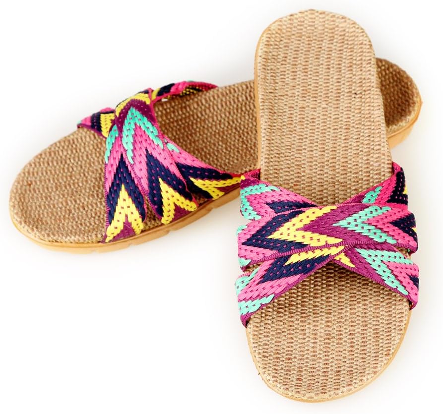 

Унисекс домашние тапочки из льна для мужчин и женщин, открытые, дышащие Anddyam, фиолетовый