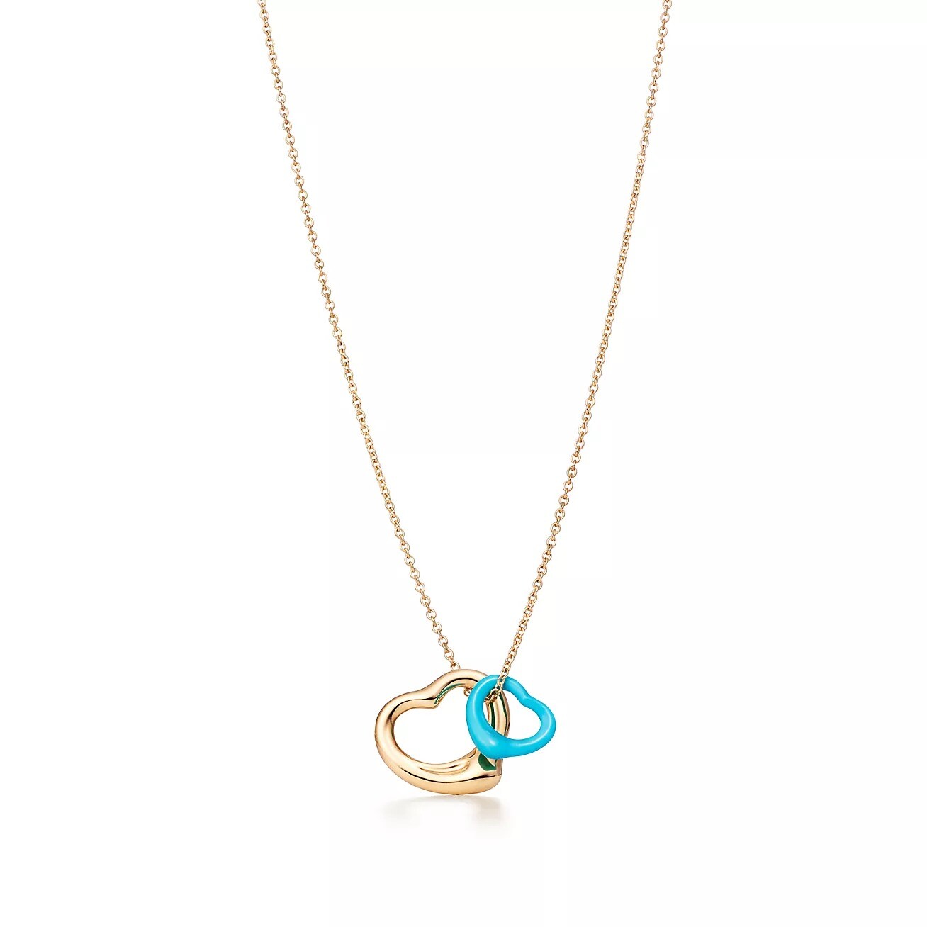 

Колье Tiffany & Co. x Elsa Peretti Open Heart, золото/бирюза