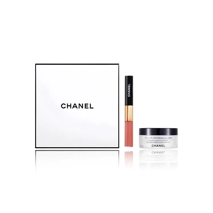 Женский набор для макияжа с жидкой помадой и пудрой Dual Effect, CHANEL, Multi