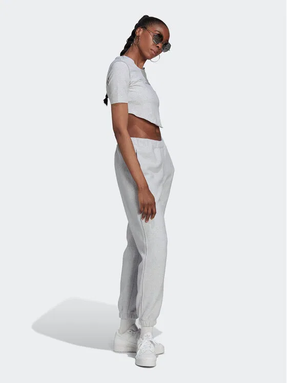 Футболка regular fit Crop Loungewear Adidas, серый — фото 2