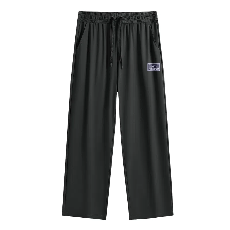 Детские повседневные брюки с прямым кроем MINISO, Ice Silk Cooling Black (Mb Continuous Mountains Pants Logo)