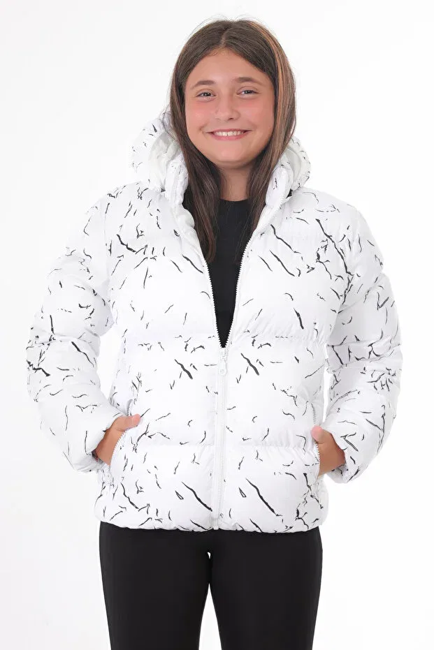 Детское пальто для девочек водонепроницаемое Sports girl's white removable hooded water & windproof winter sports coat & coat & parka Royalside, White — фото 2