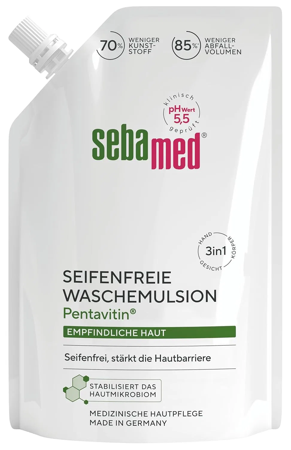Эмульсия для умывания Sebamed Soap-free, 400 мл, Белый