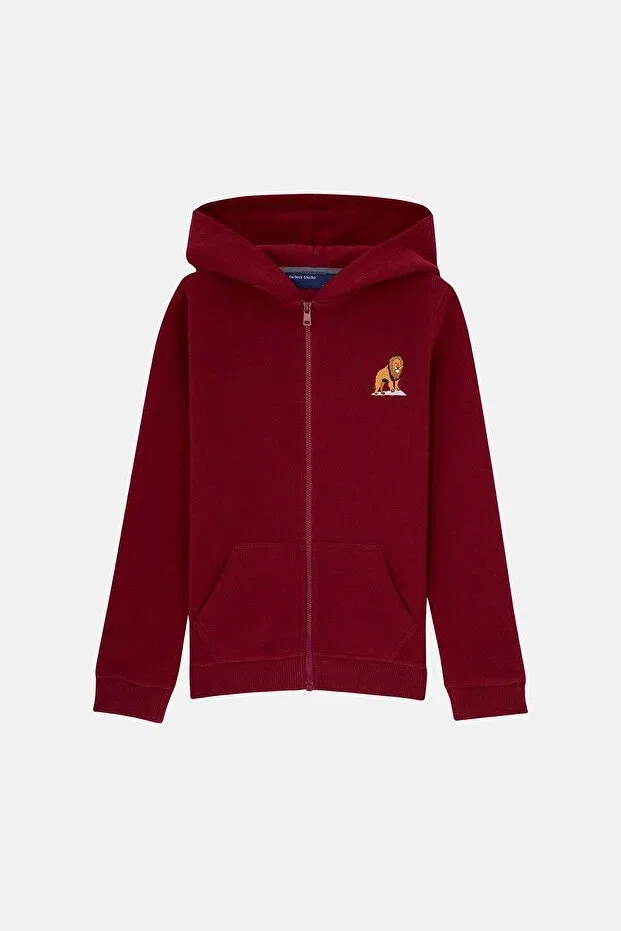 Детское худи для девочек с капюшоном Aslan supersoft kids full zip hoodie Reflect Studio, Burgundy
