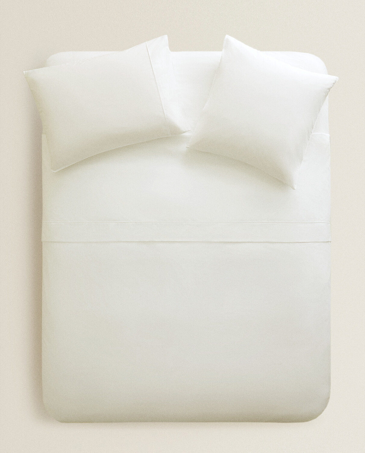 Пододеяльник Zara Home Cotton Percale Duvet, 300 нитей, кремовый