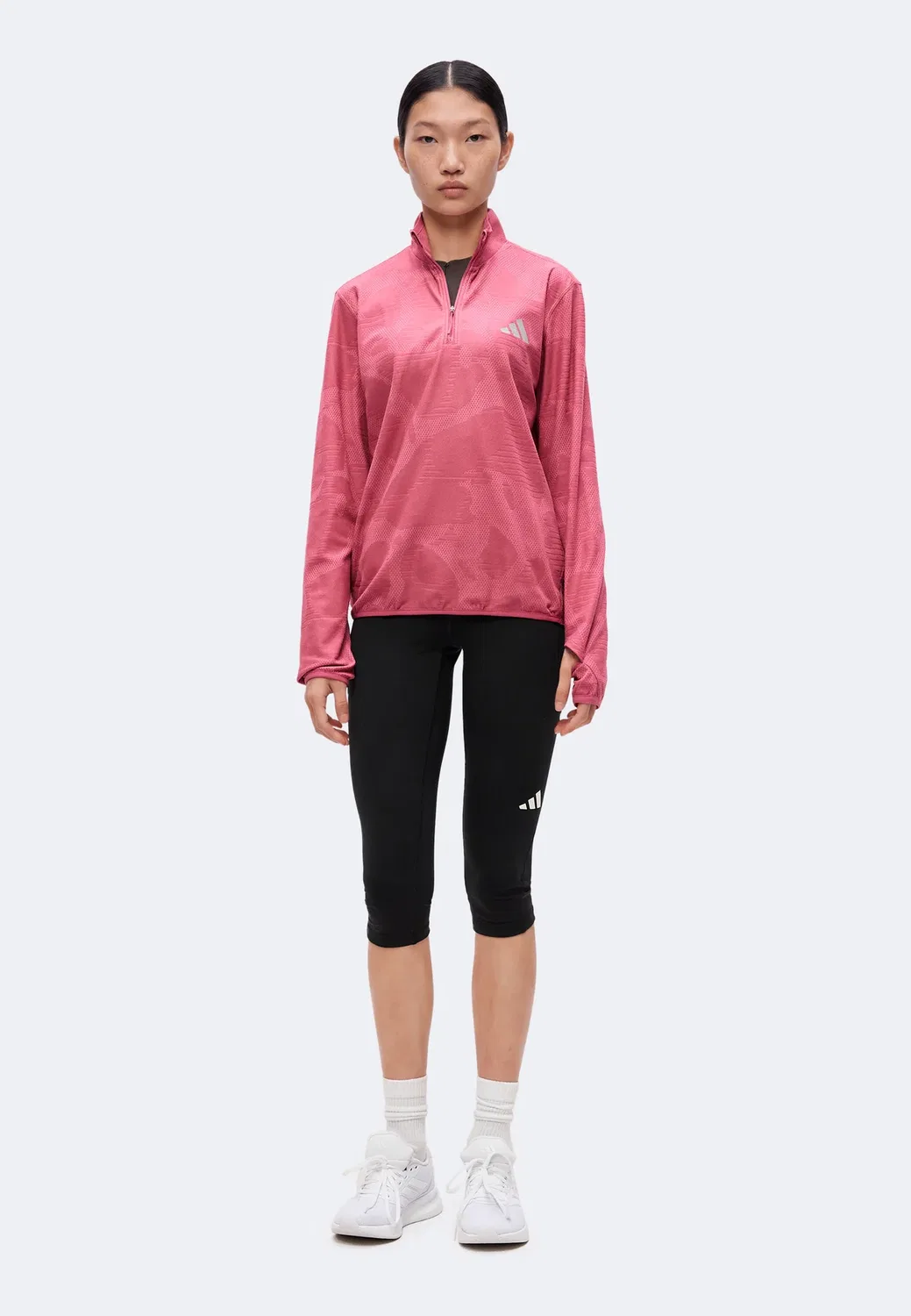 Adi365 half zw - топ с длинными рукавами Adidas Performance, Dual Magenta — фото 2