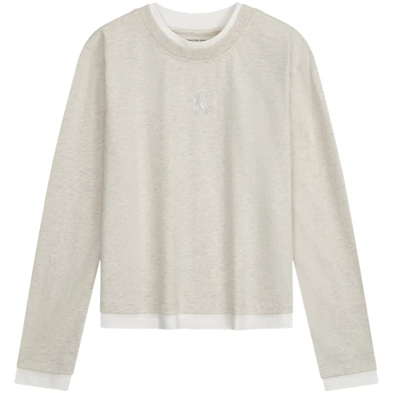 Женская футболка с круглым вырезом Light Heather Gray Calvin Klein
