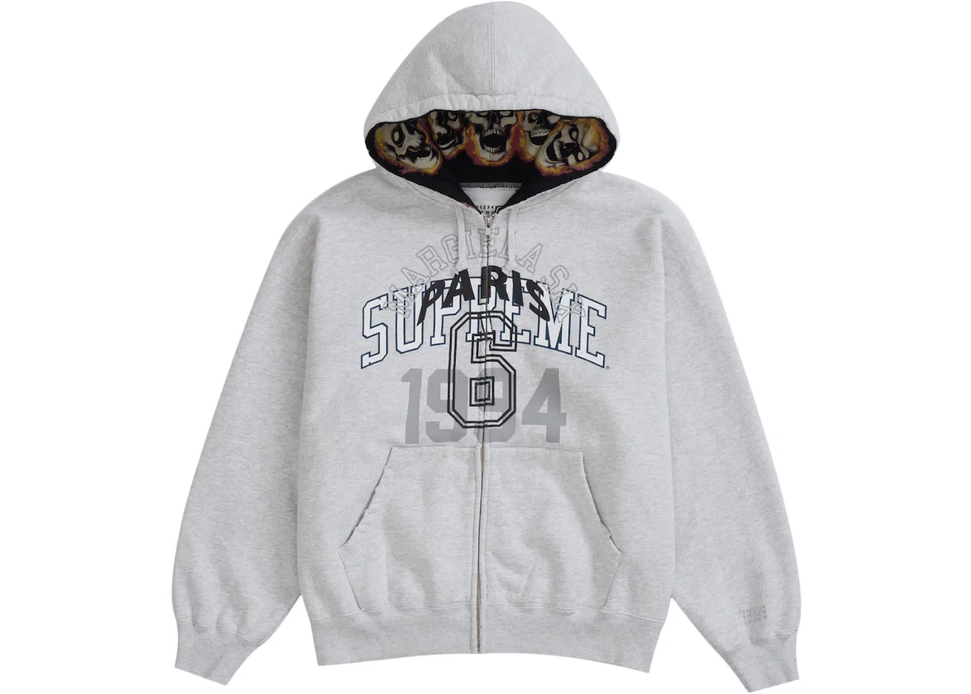 Мужская худи на молнии Supreme MM6 Maison Margiela, Ash Grey