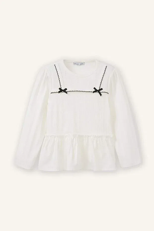 Детская футболка для девочек хлопковая Defacto, White-Wt34