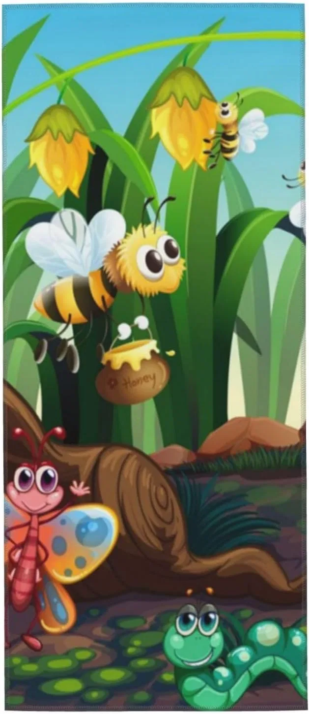 Полотенца BAFAFA Ladybug Butterfly Bees, Микрофибра, Супервпитывающие, Мягкие