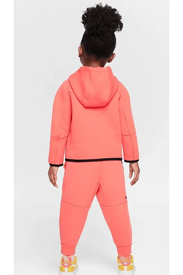 Детские свитшот для девочек с капюшоном Tech Fleece Nike, Pomegranate Flower — фото 3