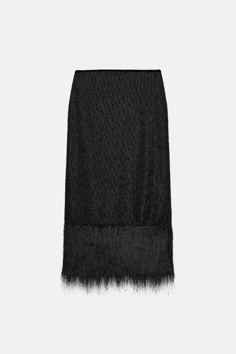 Прямая юбка с бисером из коллекции ZW ZARA, Black — фото 2