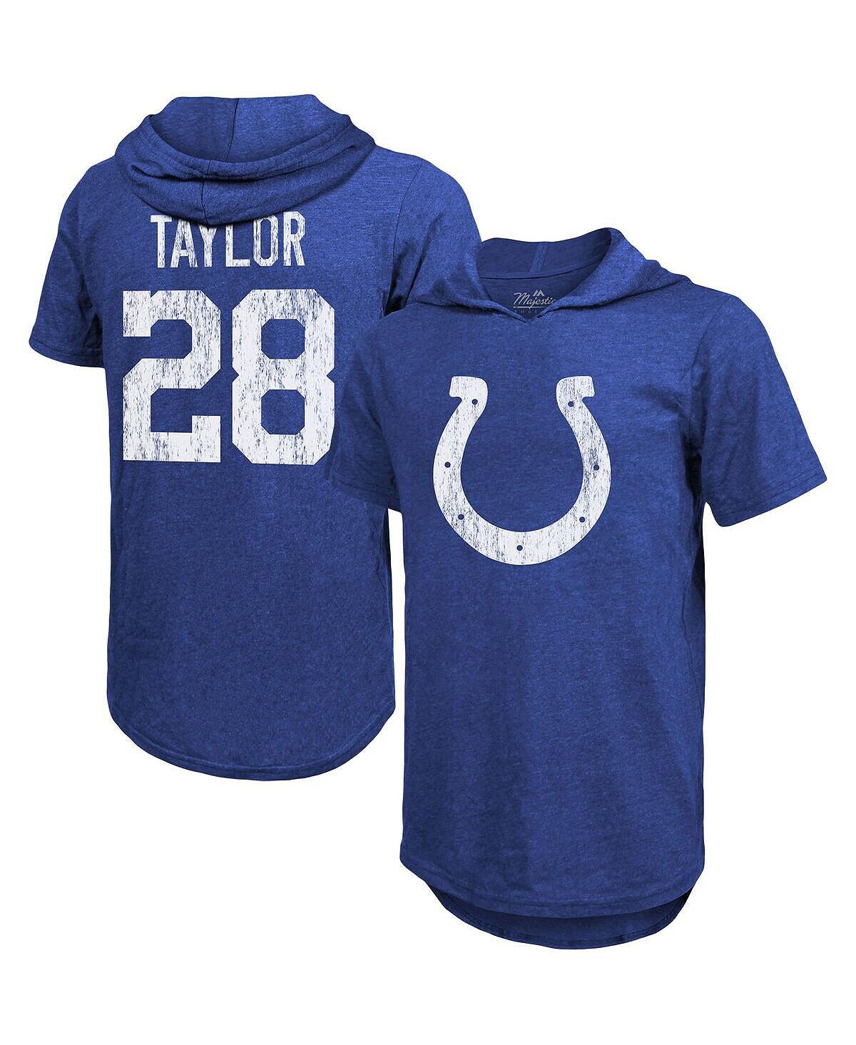 

Мужская футболка с капюшоном jonathan taylor royal indianapolis colts с именем и номером игрока tri-blend Majestic