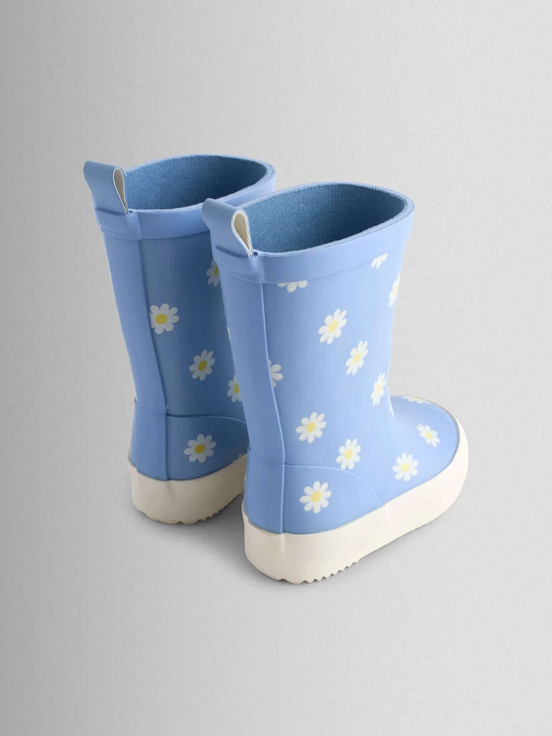 Резиновые сапоги Blue Daisy Jojo Maman Bébé, синие с белыми ромашками — фото 3
