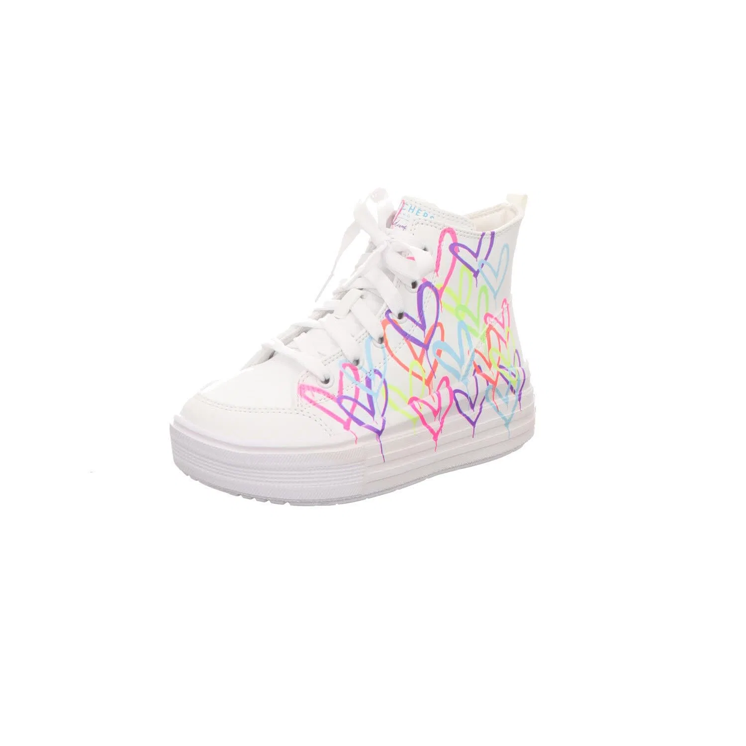 Детские кроссовки для девочек с меховой отделкой Hyperlift Skechers, White Synthetic Multi Trim