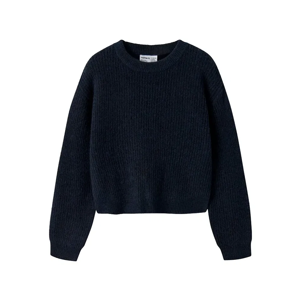 Детский свитшот с длинным рукавом Holly Boxy Knit Name it, Blue