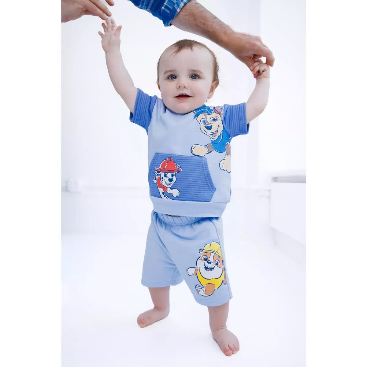 Детский комплект из худи и шорт с принтом PAW Patrol, Синий — фото 2