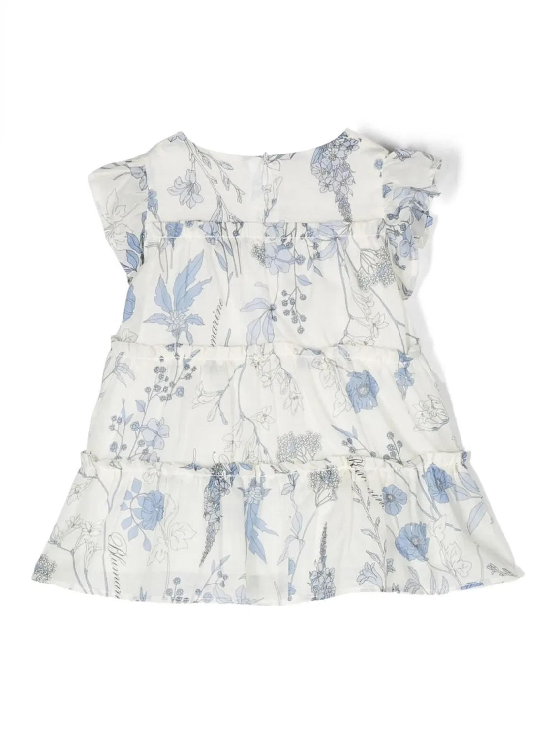 Платье с цветочным принтом и рюшами Miss Blumarine, белый — фото 2